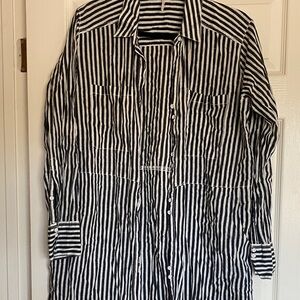 Free people striped button down tunic sz small
